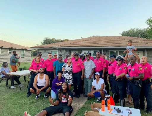 Members of the Seed 2 Harvest community gathered outside a home in Waller County for a Sunday dinner.